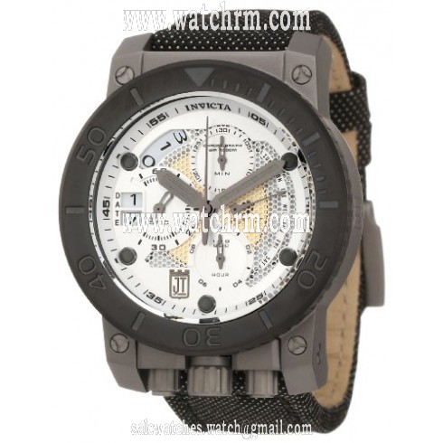 Invicta Jason Taylor Chronograph Silver Dial Black Titanium Men's Watch 13052