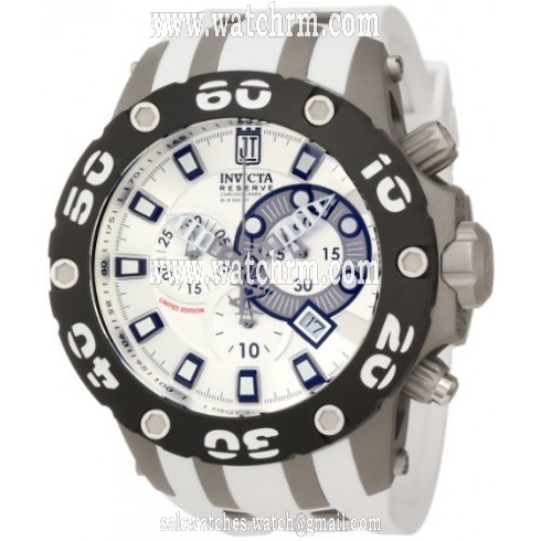 Invicta Jason Taylor Chronograph Silver Dial White Rubber Men's Watch 12947