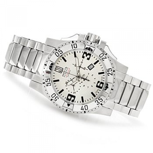 Invicta Jason Taylor Chronograph Silver-tone Dial Stainless Steel Men's Watch 14450