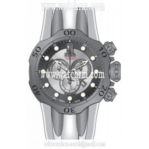 Invicta Jason Taylor Venom Chronograph  Grey Dial White Polyurethane Men's Watch 14414