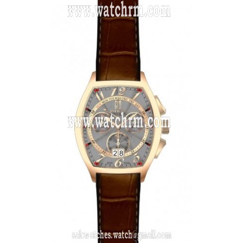 Invicta Jason Taylor Vintage Chronograph Grey Dial Brown Leather Men's Watch 14696