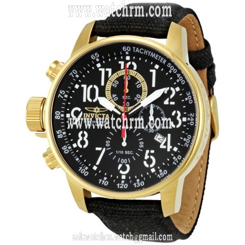 Invicta Lefty Chronograph Black Dial Gold-tone Stainless Steel Men's Watch 1515