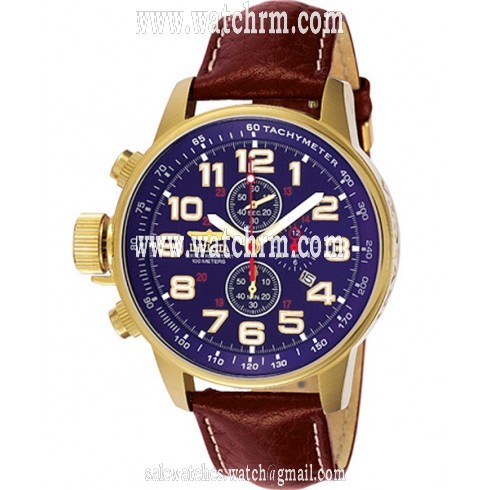 Invicta Lefty Chronograph Blue Dial Gold-tone Stainless Steel Men's Watch 3329