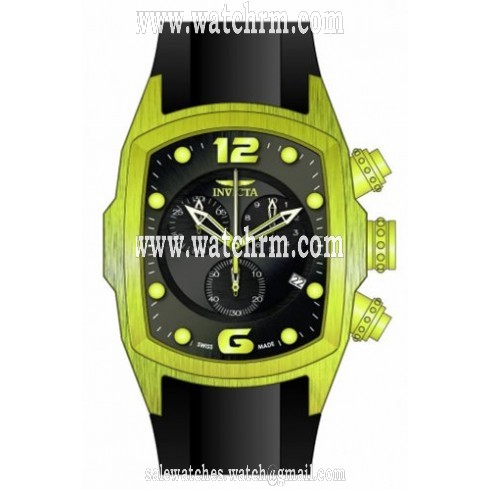 Invicta Lupah Chronograph Black Dial Green PVD Men's Watch 14019