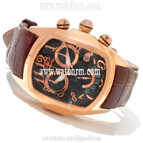 Invicta Lupah Chronograph Black Dial Rose Gold-Tone Stainless Steel Men's Watch 13004