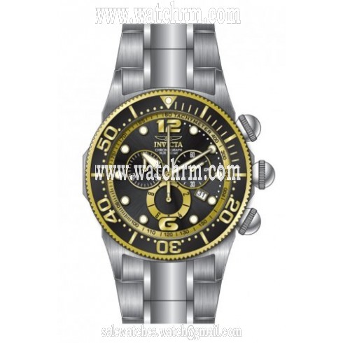 Invicta Lupah Chronograph Black Dial Stainless Steel Men's Watch 14197