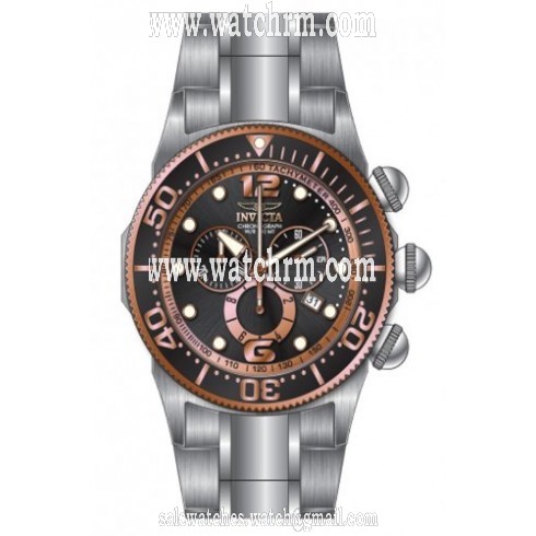 Invicta Lupah Chronograph Black Dial Stainless Steel Men's Watch 14202