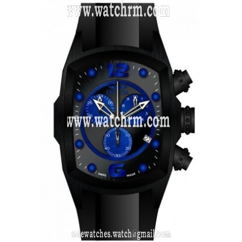 Invicta Lupah Chronograph Blue Dial Black Polyurethane Band Men's Watch 14016