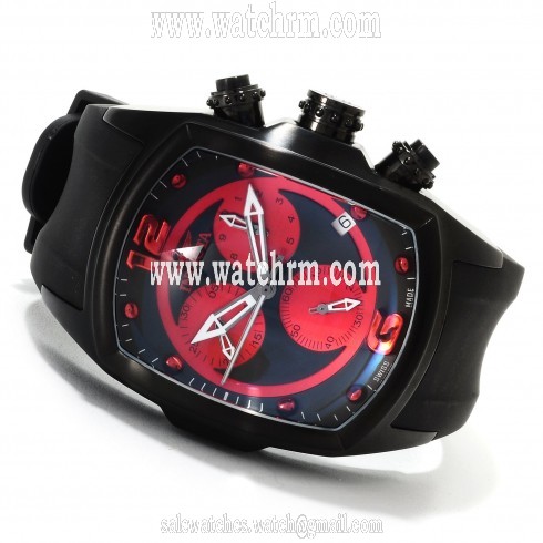 Invicta Lupah Chronograph Red Dial Black Polyurethane Band Men's Watch 14015