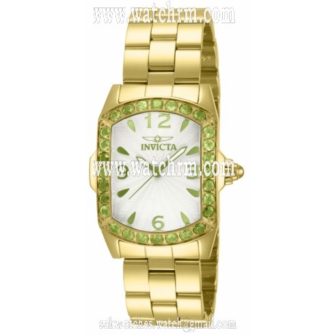 Invicta Lupah Green Crystal Gold-tone Ladies Watch 14130