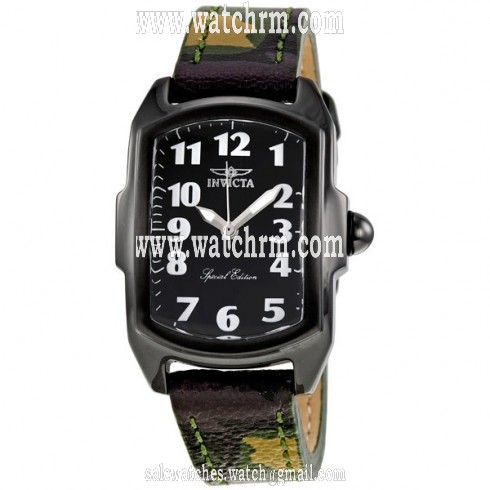 Invicta Lupah Special Edition Black Dial Camouflage Leather Ladies Watch 1032