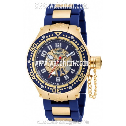 Invicta Mechanical Corduba Blue Skeleton Blue Polyurethane Men's Watch 17247