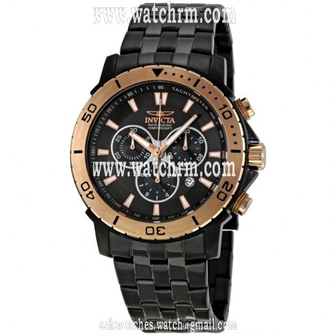 Invicta Men's Pro Diver Collection Chronograph Black Ion-Plated Stainless Steel Watch 6791