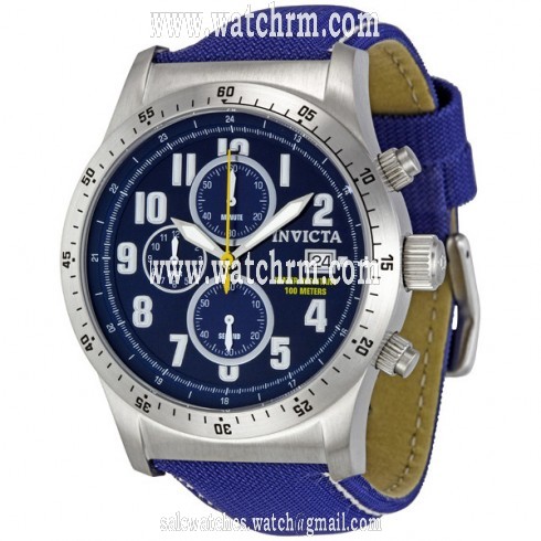 Invicta Military Chronograph Stainless Steel Blue Dial Men's Watch 1317