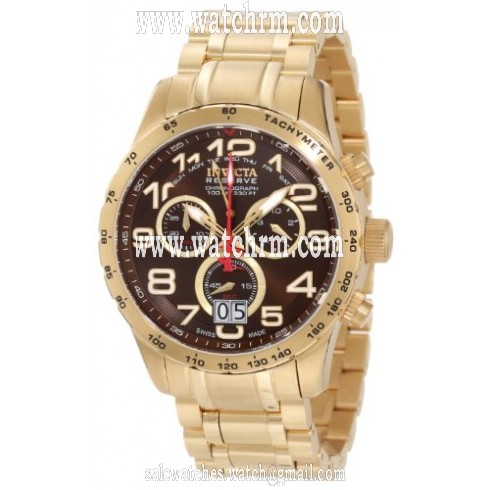 Invicta Military Reserve Chronograph Brown Dial Gold-plated Men's Watch 10742