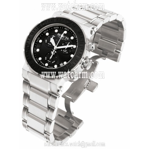 Invicta Ocean Reef Chronograph Black Dial Stainless Steel Men's Watch 1464