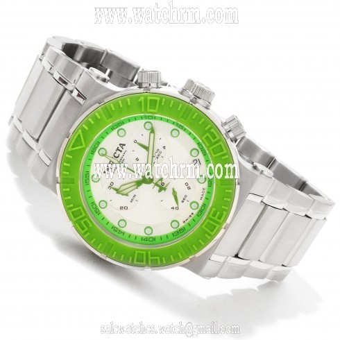 Invicta Ocean Reef Chronograph Green Bezel Stainless Steel Men's Watch 10931