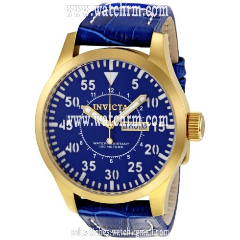 Invicta Outdoor Specialty Blue Dial Stainless Steel Leather Men's Watch 11192