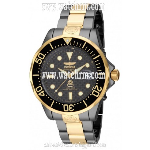 Invicta Pro Diver Automatic Black Carbon Fiber Dial Two-tone Men's Watch 15846