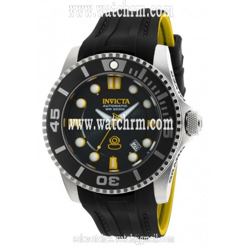 Invicta Pro Diver Automatic Black Dial Black and Yellow Silicone Men's Watch 20199