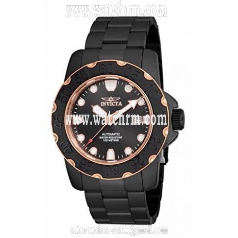 Invicta Pro Diver Automatic Black Dial Black Ion-plated Men's Watch 17092