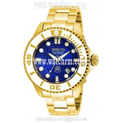 Invicta Pro Diver Automatic Blue Dial Yellow Gold-plated Men's Watch 20177
