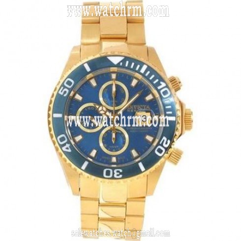 Invicta Pro Diver Automatic Chronograph Blue Dial Gold-plated Men's Watch 13011