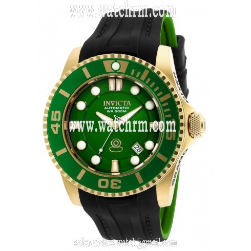 Invicta Pro Diver Automatic Green Dial Black and Dark Green Polyurethane Men's Watch 20202