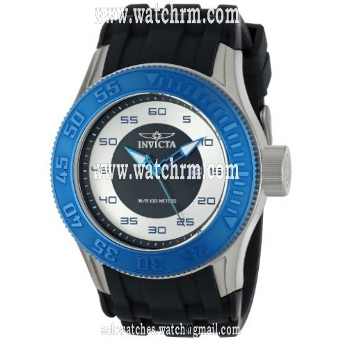 Invicta Pro Diver Black and Silver Dial Black Silicone Men's Watch 14833