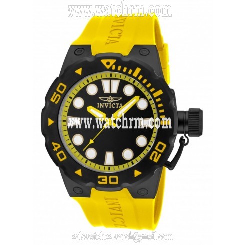 Invicta Pro Diver Black and Yellow Dial Yellow Polyurethane Men's Watch 16138