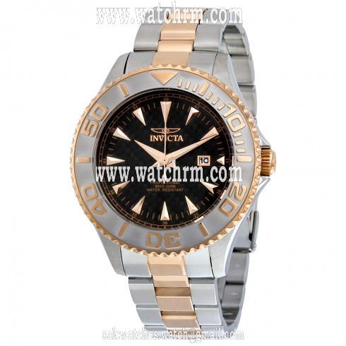 Invicta Pro Diver Black Carbon Fiber Dial Two-tone Stainless Steel Men's Watch 15168