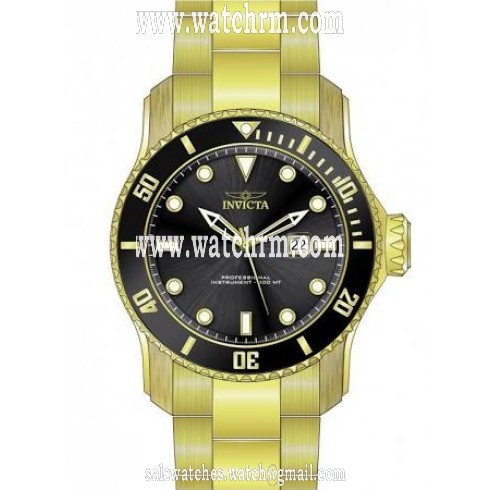 Invicta Pro Diver Black Dial 18kt Gold Ion-plated Men's Watch 15351