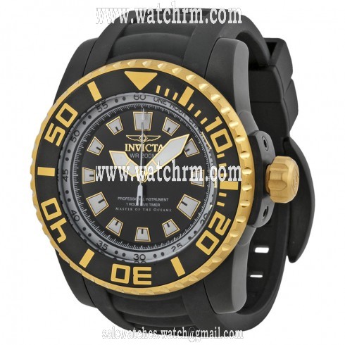 Invicta Pro Diver Black Dial Black Polyurethane Men's Watch 14668