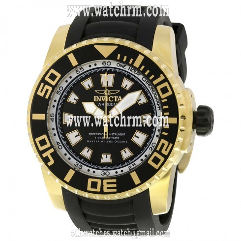 Invicta Pro Diver Black Dial Black Rubber Men's Watch 14663