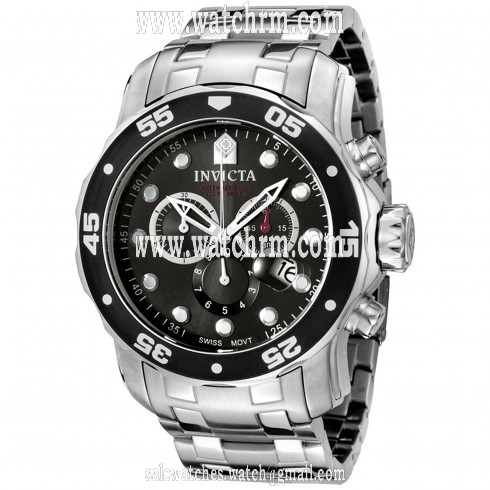 Invicta Pro Diver Black Dial Chronograph Stainless Steel Men's Watch 0069