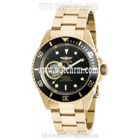 Invicta Pro Diver Automatic  Black Dial Gold tone Men's Watch 20436