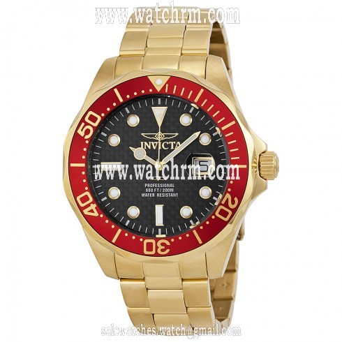 Invicta Pro Diver Black Dial Gold-plated Men's Watch 14359