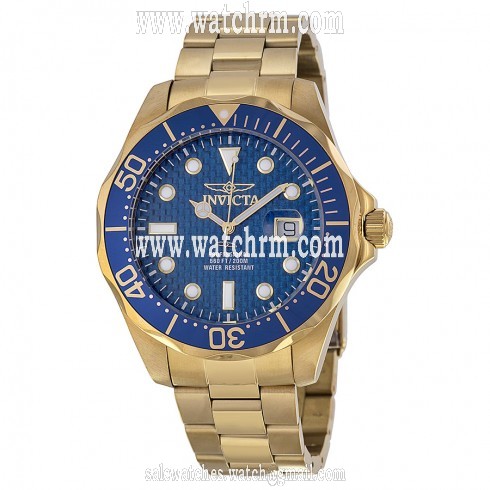 Invicta Pro Diver Blue Cabon Dial Gold Ion-plated Men's Watch 14357