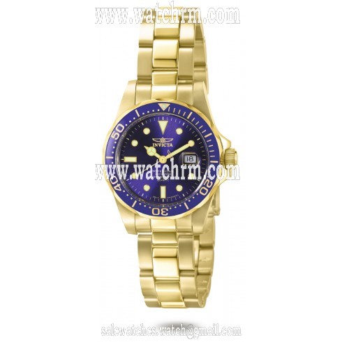 Invicta Pro Diver Blue Dial 23kt Gold-plated  Ladies Watch 4870