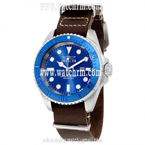 Invicta Pro Diver Blue Dial Brown Leather Men's Watch 17580