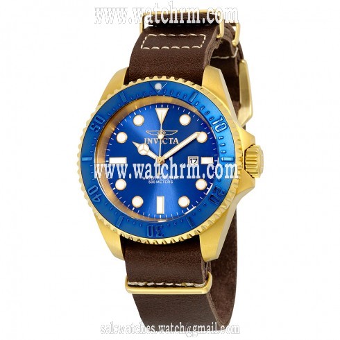 Invicta Pro Diver Blue Dial Brown Leather Men's Watch 17581