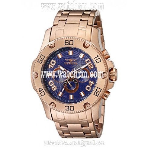Invicta Pro Diver Multifunction Blue Dial Rose Gold Ion-plated Men's Watch 19229
