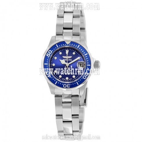 Invicta Pro Diver Blue Dial Stainless Steel Ladies Watch 17034