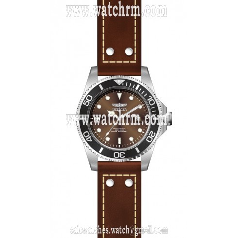 Invicta Pro Diver Brown Dial Black Bezel Brown Leather Men's Watch 22070