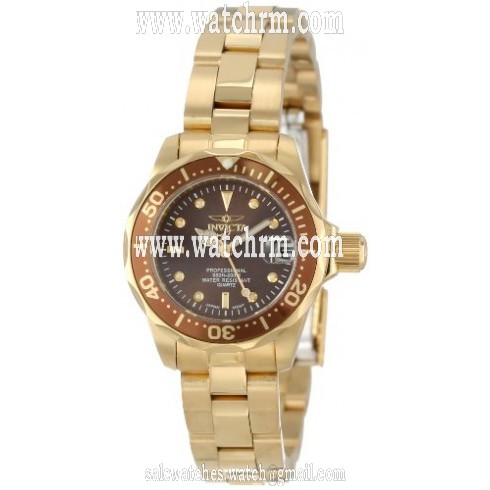 Invicta Pro Diver Brown Dial Gold-Tone Stainless Steel Ladies Watch 12524