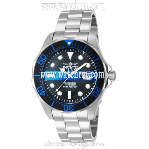 Invicta Pro Diver Carbon Fiber Dial Stainless Steel Men's Watch 14702