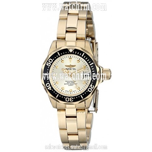 Invicta Pro Diver Champagne Dial 18kt Gold-plated Ladies Watch 17038