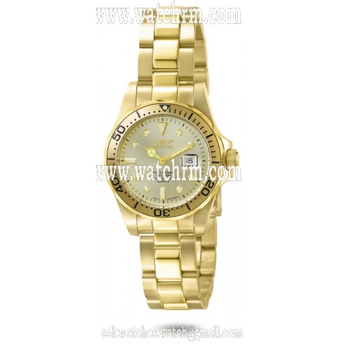 Invicta Pro Diver Champagne Dial 23kt Gold-tone Ladies Watch 4871