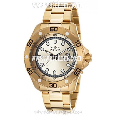 Invicta Pro Diver Champagne Dial Gold Ion-plated Men's Watch 19265