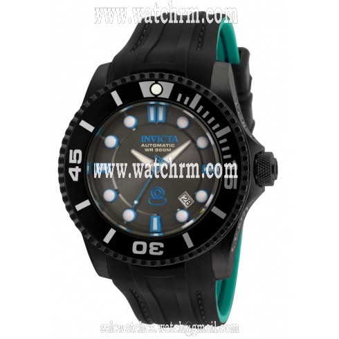 Invicta Pro Diver Automatic Charcoal Dial Black and Greenish Blue Silicone Men's Watch 20207